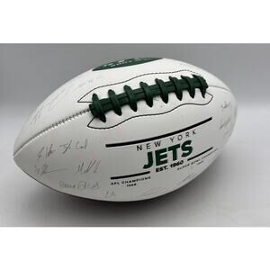 New York Jets full size NFL football with replica team roster signatures